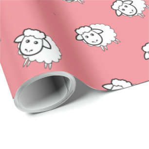Papel De Presente Cordeiro rosa