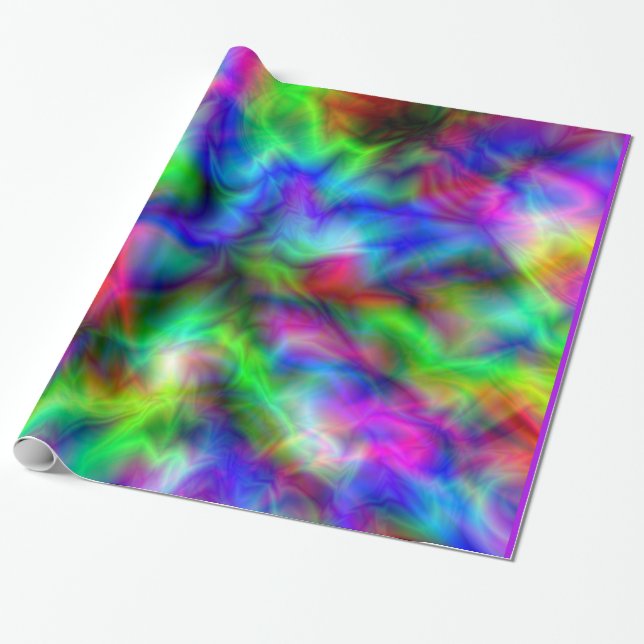 Papel De Presente Cores abstratas do arco-íris (Desenrolado)