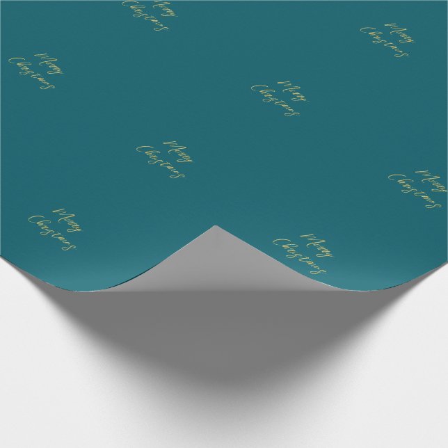 Papel De Presente Cores Azul Escuro & Dourado Feliz Natal (Ponta)
