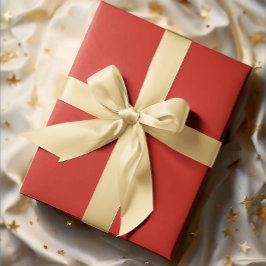 Papel De Presente Cores Clássicas - Vermelho Brilho - Rolagem Sólida