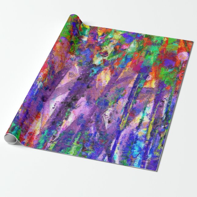 Papel De Presente Cores Dançantes Artísticos (Desenrolado)
