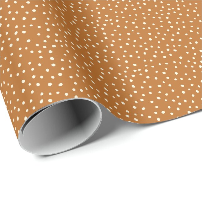 Papel De Presente Cores de Outono Pontos Polka (Ponta do rolo)