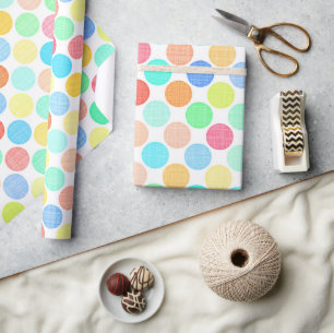 Papel De Presente Cores de verão bem arrumadas Padrão de bolinhas