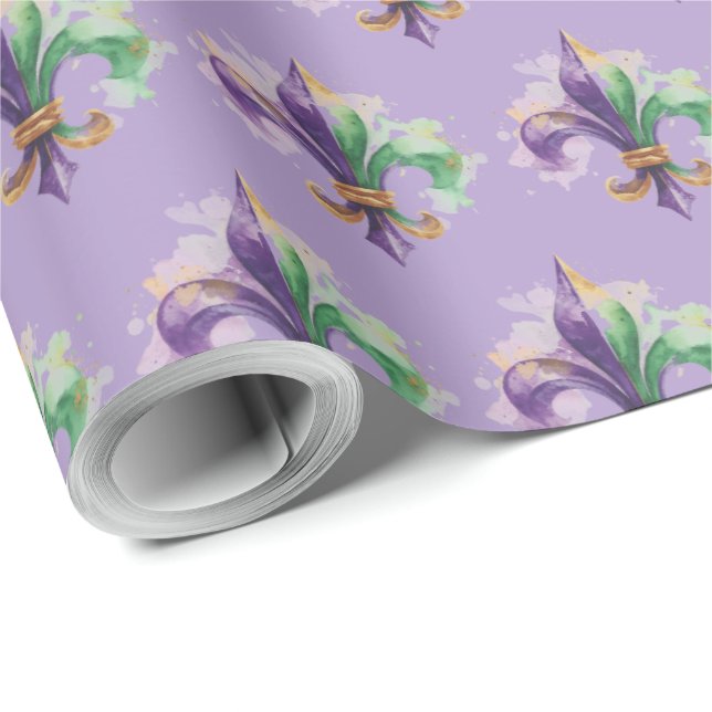 Papel De Presente Cores Elegantes do Mardi Gras (Ponta do rolo)