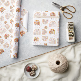 Papel De Presente Cores pastéis de outono arco-íris adoráveis em aqu