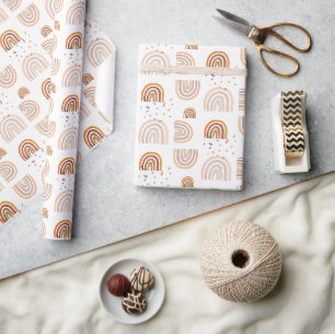Papel De Presente Cores pastéis de outono arco-íris adoráveis em aqu