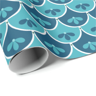 Papel De Presente Cores Personalizadas do Padrão Floral de Escalona