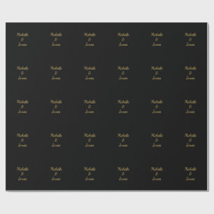 Papel De Presente Cores Preto e Dourado Profissional Moderno e Tendê