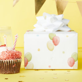 Papel De Presente Cores Primárias Balões de Aniversário