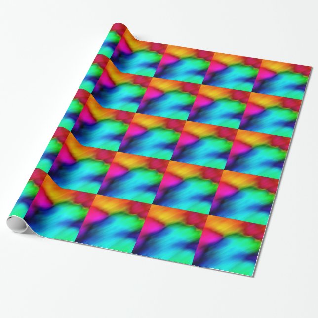 Papel De Presente Cores Psicodélicas (Desenrolado)
