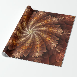 Papel De Presente Cores Quentes, Padrão de Arte Fractal Moderna Trip