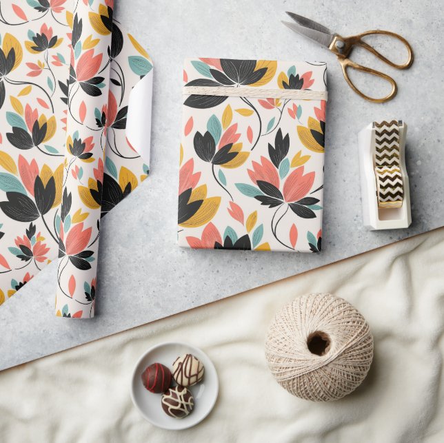 Papel De Presente Cores Retrô (Artesanato)