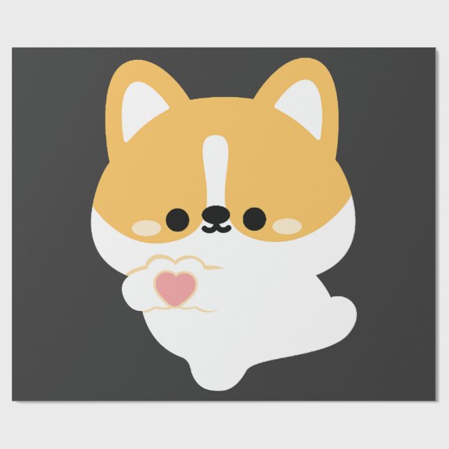 Papel De Presente Corgi Amoroso (Aberto)