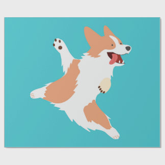 Papel De Presente Corgi Brincalhão