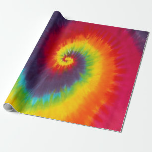 Papel De Presente Coringueira Remoinho Tie Dye Groovy Colorido