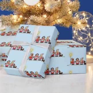Papel De Presente Coro de Natal Cantando