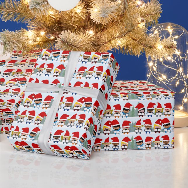 Papel De Presente Coro Infantil de Natal (Feriados)