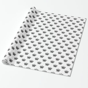 Papel De Presente Coroa 01 - Preto no branco
