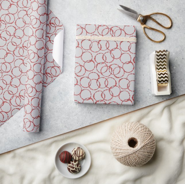 Papel De Presente Coroa de Inverno Desenhada à Mão Cinza (Artesanato)