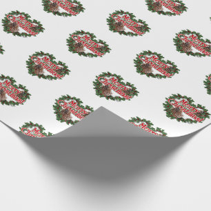 Papel De Presente Coroa de Natal do Coração