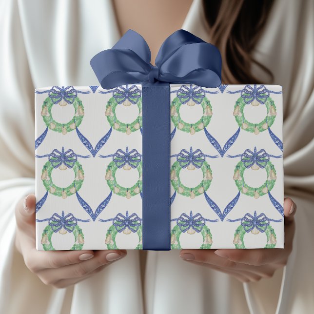 Papel De Presente Coroa de Ostras Costeiras em Aquarela (Criador carregado)