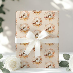 Papel De Presente Coroa de Outono da Gansa Boba Chás de Bebê