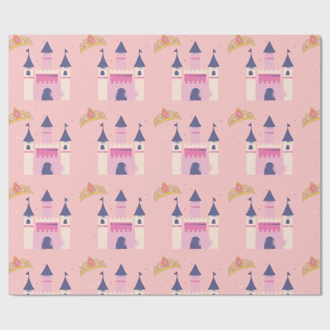 Papel De Presente Coroa e Castelo da Princesa (Aberto)