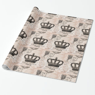 Papel De Presente coroa francesa do chique do vintage moderno