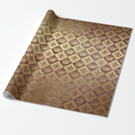 Papel De Presente Coroa ouro Real Burgunde Velvet Chessboard
