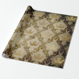 Papel De Presente Coroa ouro Real Grungy Ivory Green Velvet
