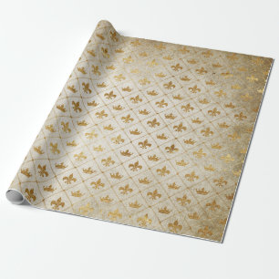 Papel De Presente Coroa ouro Real Grungy Ivory Velvet