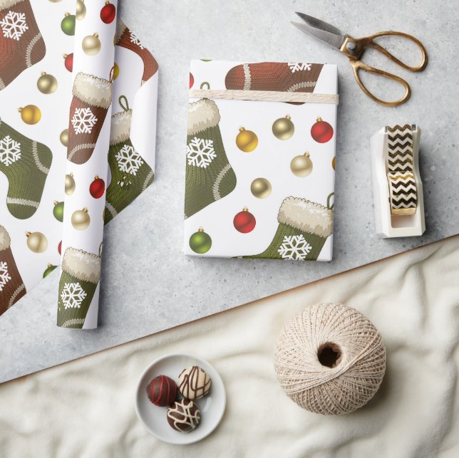 Papel De Presente Coroas de Natal (Artesanato)