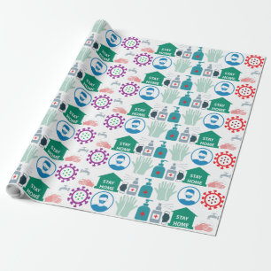 Papel De Presente Corona Virus Protection Wraping Paper