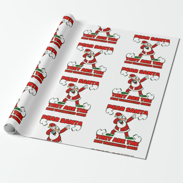 Papel De Presente coronavirus christmas santa claus vacinado (Desenrolado)