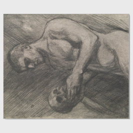 Papel De Presente Corpo de um Homem Segurando o Crânio (por Albert E