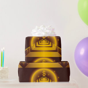 Papel De Presente Corredor do Banco Dourado Dólar Financeiro Brilhan