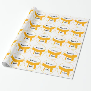 Papel De Presente Correia da laranja das artes marciais