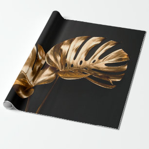 Papel De Presente Correntes ouros brilhantes em superfícies refleto