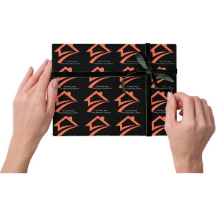 Papel De Presente Corretor de Imóveis Preto Elegante e Único