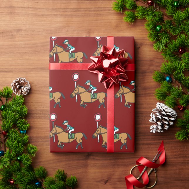 Papel De Presente Corrida de Cavalos (Presente de Natal)