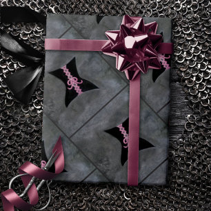 Papel De Presente Corset de Fita Rosa   Sensibilização do Cancer d