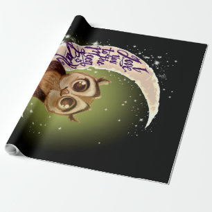 Papel De Presente Coruja Bonita Fora Blanket Eu Te Amo À Lua E