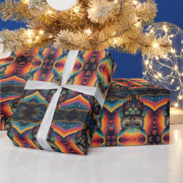 Papel De Presente Coruja Cósmica da Sabedoria