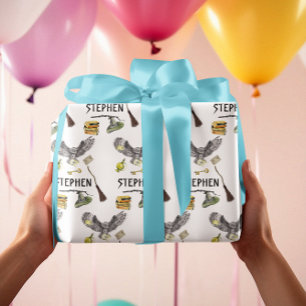 Papel De Presente Coruja da Escola de Bruxas Mágica Personalizada