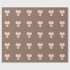 Papel De Presente Coruja Marrom Fofa