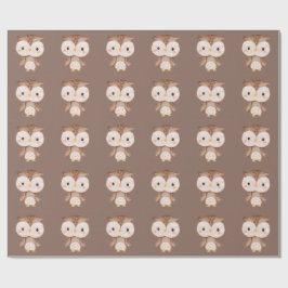 Papel De Presente Coruja Marrom Fofa