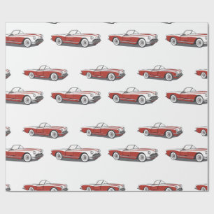 Papel De Presente Corvette Red Wraping Paper