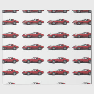 Papel De Presente Corvette Red Wraping Paper