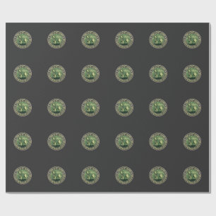 Papel De Presente Corvo da Noite Assustador Maçã Assombrada Sala do 