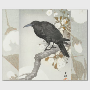 Papel De Presente Corvo Koson Japonês Pássaro Corvo